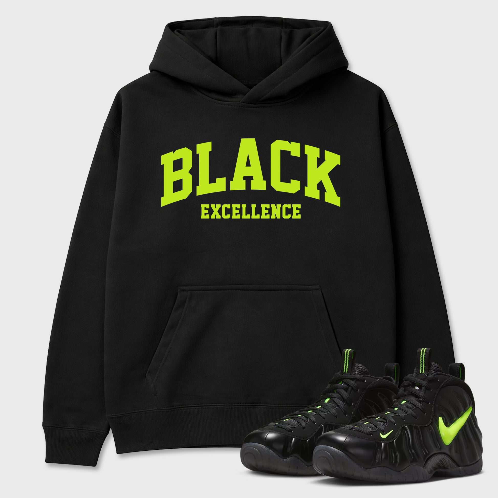 Sneaker match tees – Sneaker Tees To Match Air Foamposite Pro Black Shoes – Varsity Black Excellence Tee Black 1