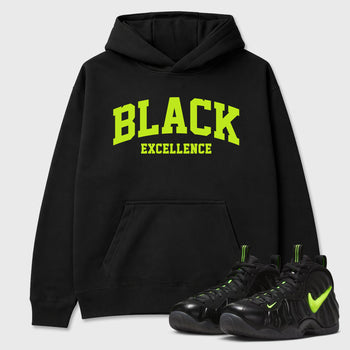 Sneaker match tees – Sneaker Tees To Match Air Foamposite Pro Black Shoes – Varsity Black Excellence Tee Black 1
