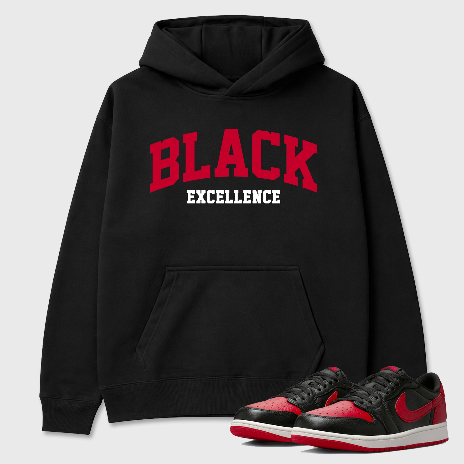 Sneaker match tees – Sneaker Tees To Match Air Jordan 1 Banned Shoes – Varsity Black Excellence Tee Black 1