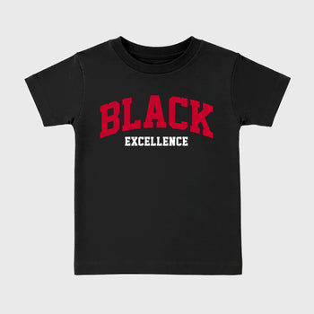 Sneaker match tees – Sneaker Tees To Match Air Jordan 1 Banned Shoes – Varsity Black Excellence Kids T-Shirt Black 2