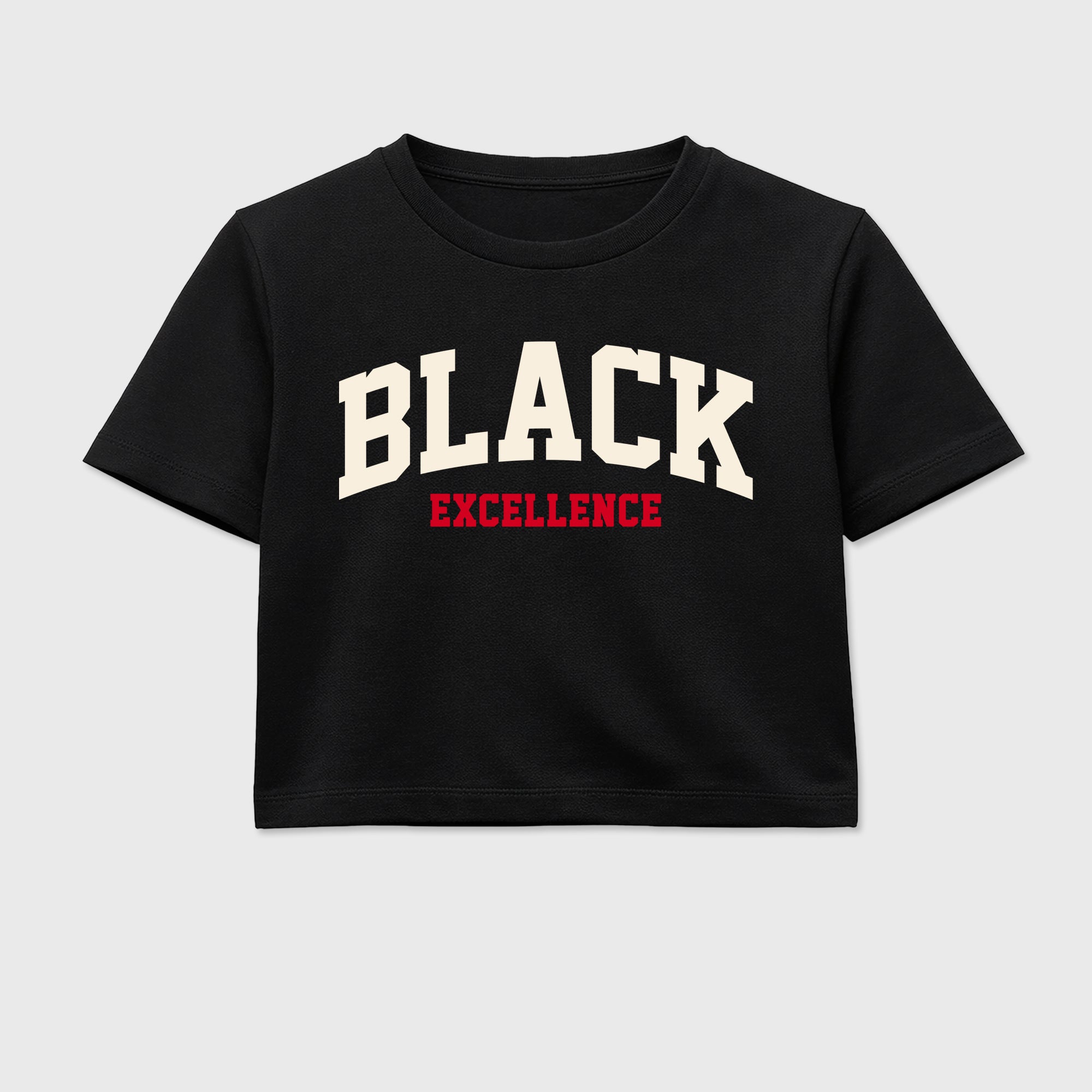 Sneaker match tees – Sneaker Tees To Match Air Jordan 1 Flight Club Shoes – Varsity Black Excellence Crop T-Shirt Black 2