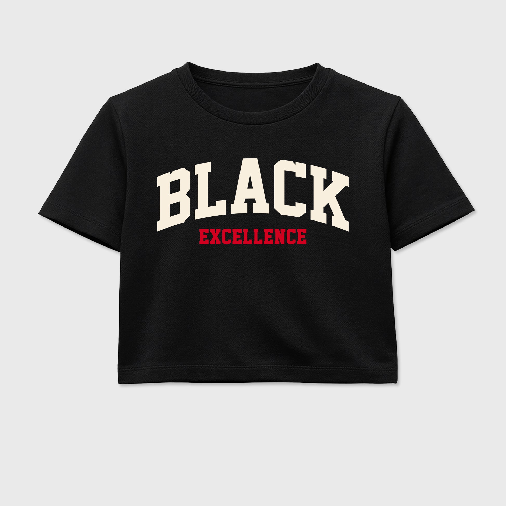 Sneaker match tees – Sneaker Tees To Match Air Jordan 1 Flight Club Shoes – Varsity Black Excellence Crop T-Shirt Black 2