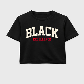 Sneaker match tees – Sneaker Tees To Match Air Jordan 1 Flight Club Shoes – Varsity Black Excellence Crop T-Shirt Black 2