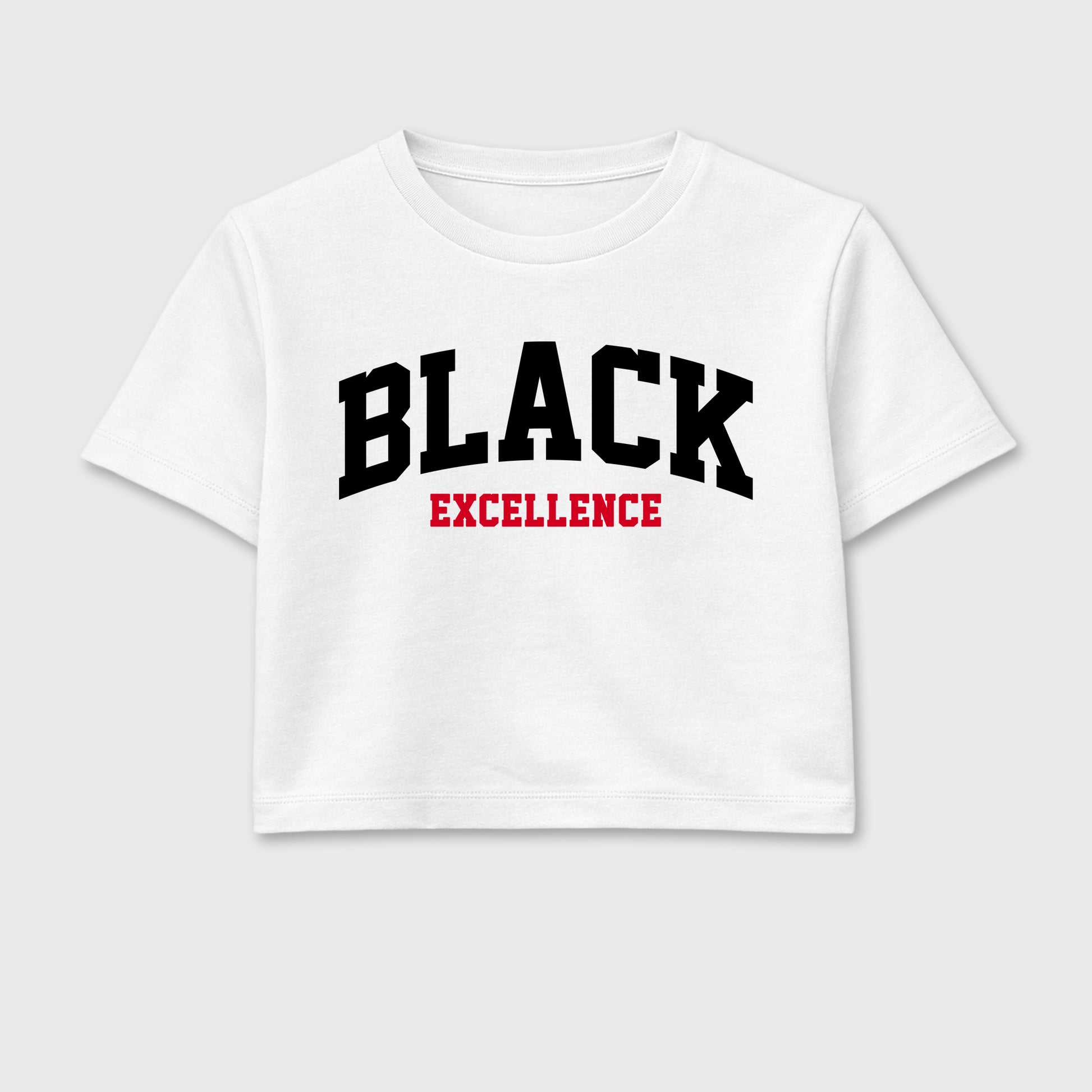 Sneaker match tees – Sneaker Tees To Match Air Jordan 1 Flight Club Shoes – Varsity Black Excellence Crop T-Shirt White 2