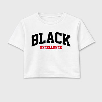 Sneaker match tees – Sneaker Tees To Match Air Jordan 1 Flight Club Shoes – Varsity Black Excellence Crop T-Shirt White 2