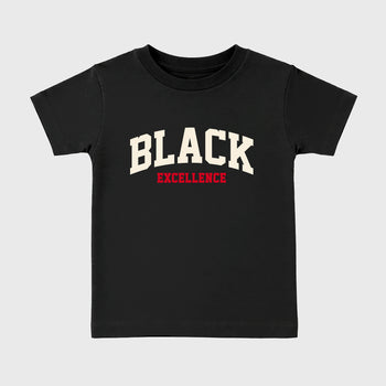 Sneaker match tees – Sneaker Tees To Match Air Jordan 1 Flight Club Shoes – Varsity Black Excellence Kids T-Shirt Black 2