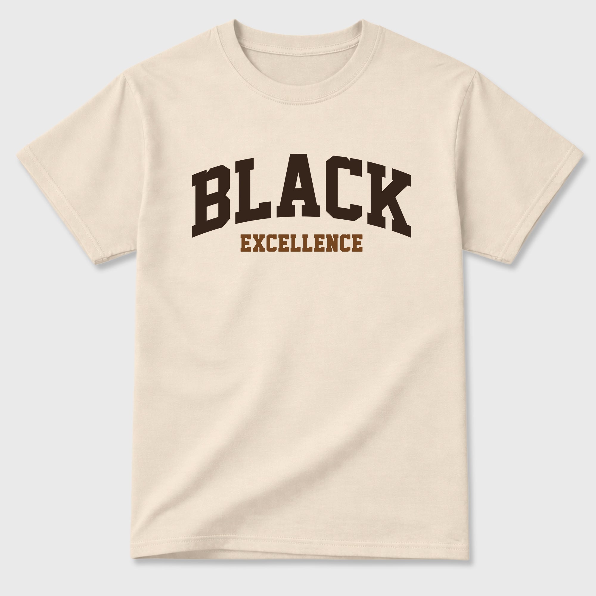 Varsity Black Excellence Graphic T-Shirt featuring original streetwear artwork designed to match the Air Jordan 1 Love Letter. Natural 2 Graphic T-Shirt.