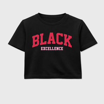 Perfect Sneakerhead Fashion Outfits – Sneaker Tees To Match Air Jordan 1 Low OG x Travis Scott Tropical Pink Shoes – Varsity Black Excellence Graphic Crop Top Black 2
