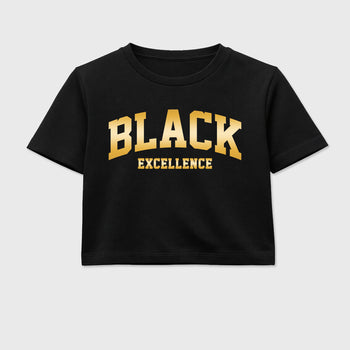 Sneaker match tees – Sneaker Tees To Match Air Jordan 11 Mother's Day Shoes – Varsity Black Excellence Crop T-Shirt Black 2