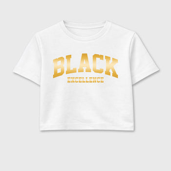 Sneaker match tees – Sneaker Tees To Match Air Jordan 11 Mother's Day Shoes – Varsity Black Excellence Crop T-Shirt White 2