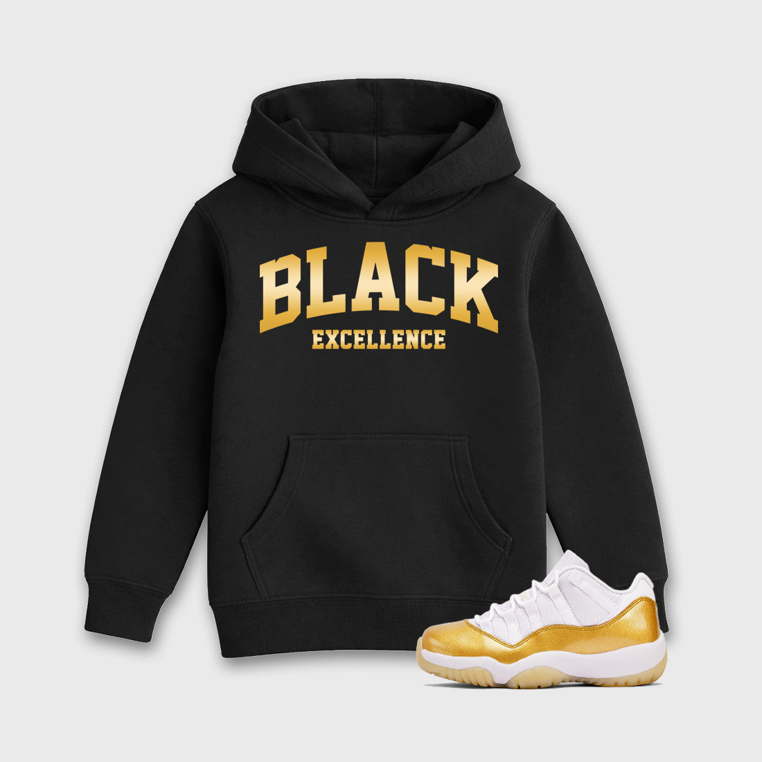 Sneaker match tees – Sneaker Tees To Match Air Jordan 11 Mother's Day Shoes – Varsity Black Excellence Kids T-Shirt Black 1