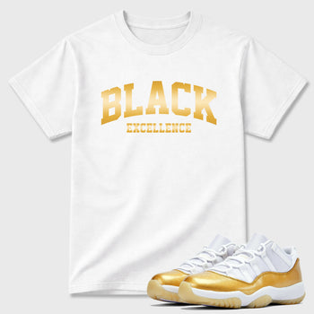 Sneaker match tees – Sneaker Tees To Match Air Jordan 11 Mother's Day Shoes – Varsity Black Excellence Tee White 1