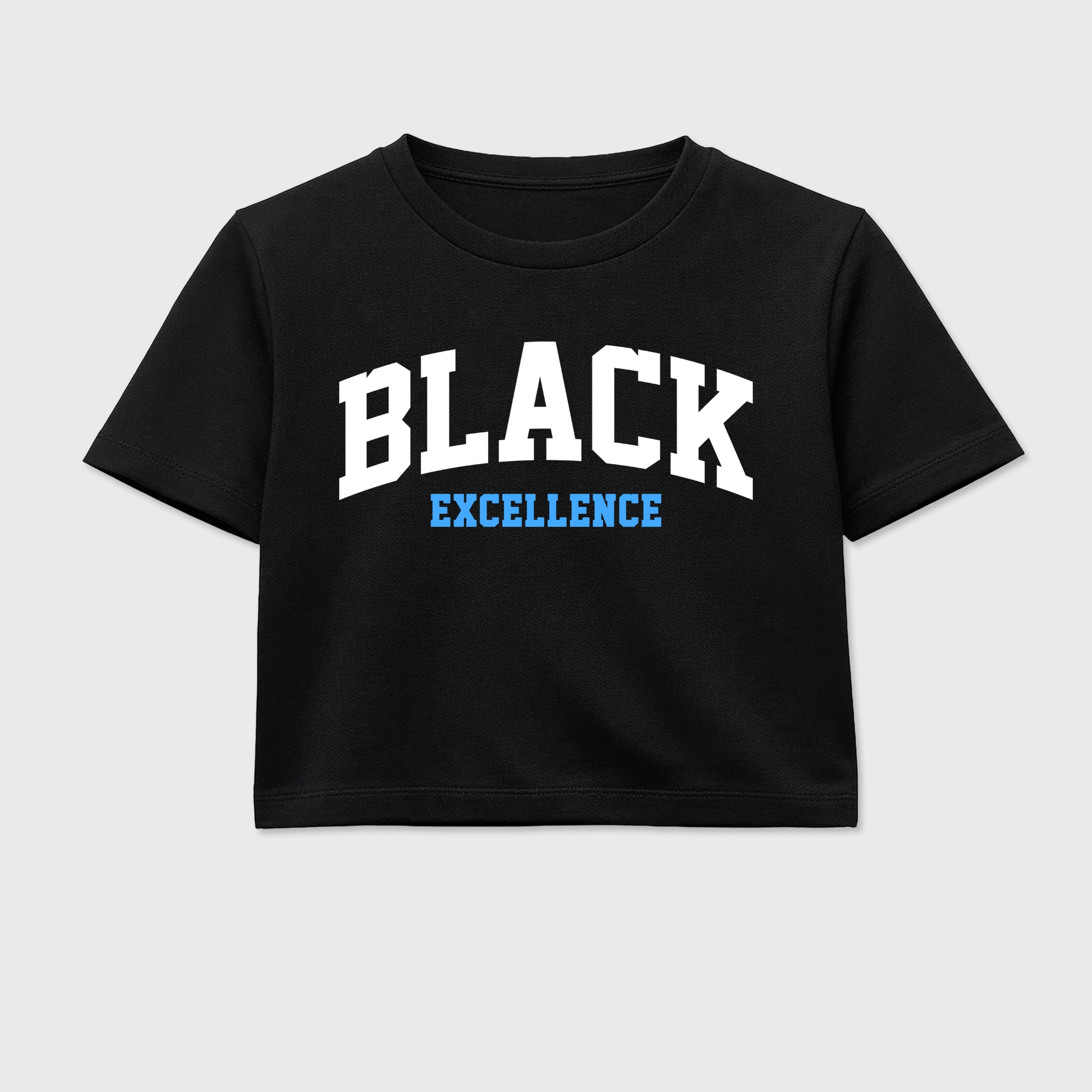 Sneaker match tees – Sneaker Tees To Match Air Jordan 11 University Blue Shoes – Varsity Black Excellence Crop T-Shirt Black 2