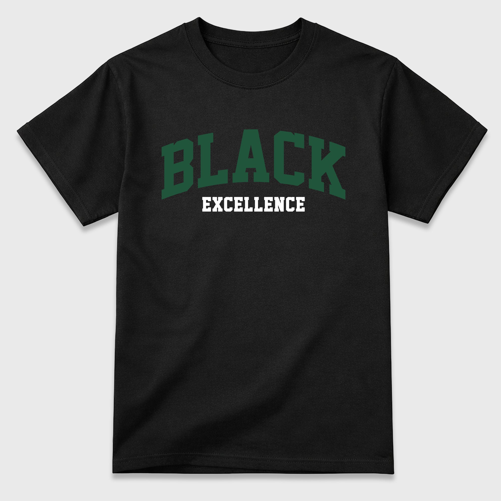 Varsity Black Excellence Graphic T-Shirt featuring original streetwear artwork designed to match the Air Jordan 12 Summit Green. Black 2 Graphic T-Shirt.