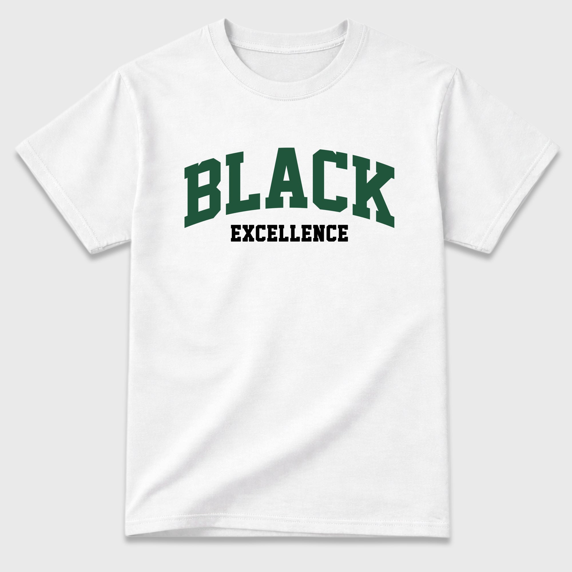Varsity Black Excellence Graphic T-Shirt featuring original streetwear artwork designed to match the Air Jordan 12 Summit Green. White 2 Graphic T-Shirt.