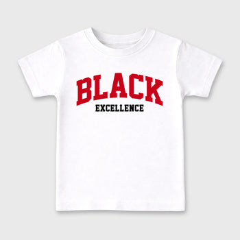 Sneaker match tees – Sneaker Tees To Match Air Jordan 13 University Red Shoes – Varsity Black Excellence Kids T-Shirt White 2
