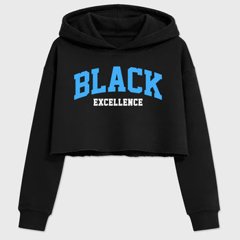 Sneaker match tees – Sneaker Tees To Match Air Jordan 14 University Blue Shoes – Varsity Black Excellence Crop T-Shirt Black 2