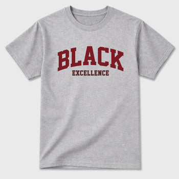 Varsity Black Excellence Graphic T-Shirt sneaker match tee designed for the Air Jordan 3 Bin 23, featuring coordinated color options for a perfect streetwear match. Heather Grey 2 shirt.