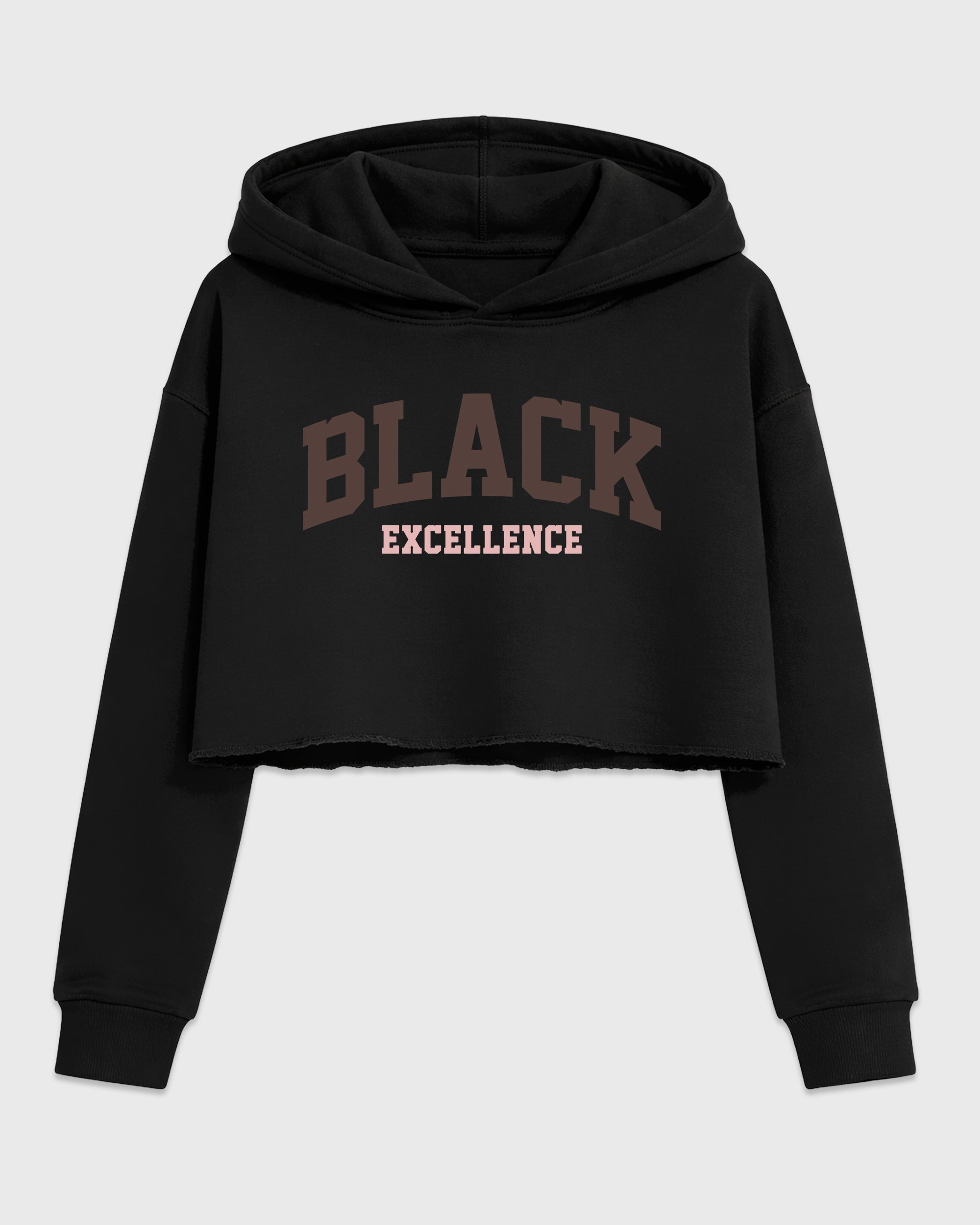 Varsity Black Excellence Women’s Graphic Crop Tee featuring original streetwear artwork designed to match the Air Jordan 3 Fireside. Black 2 Crop Tee.