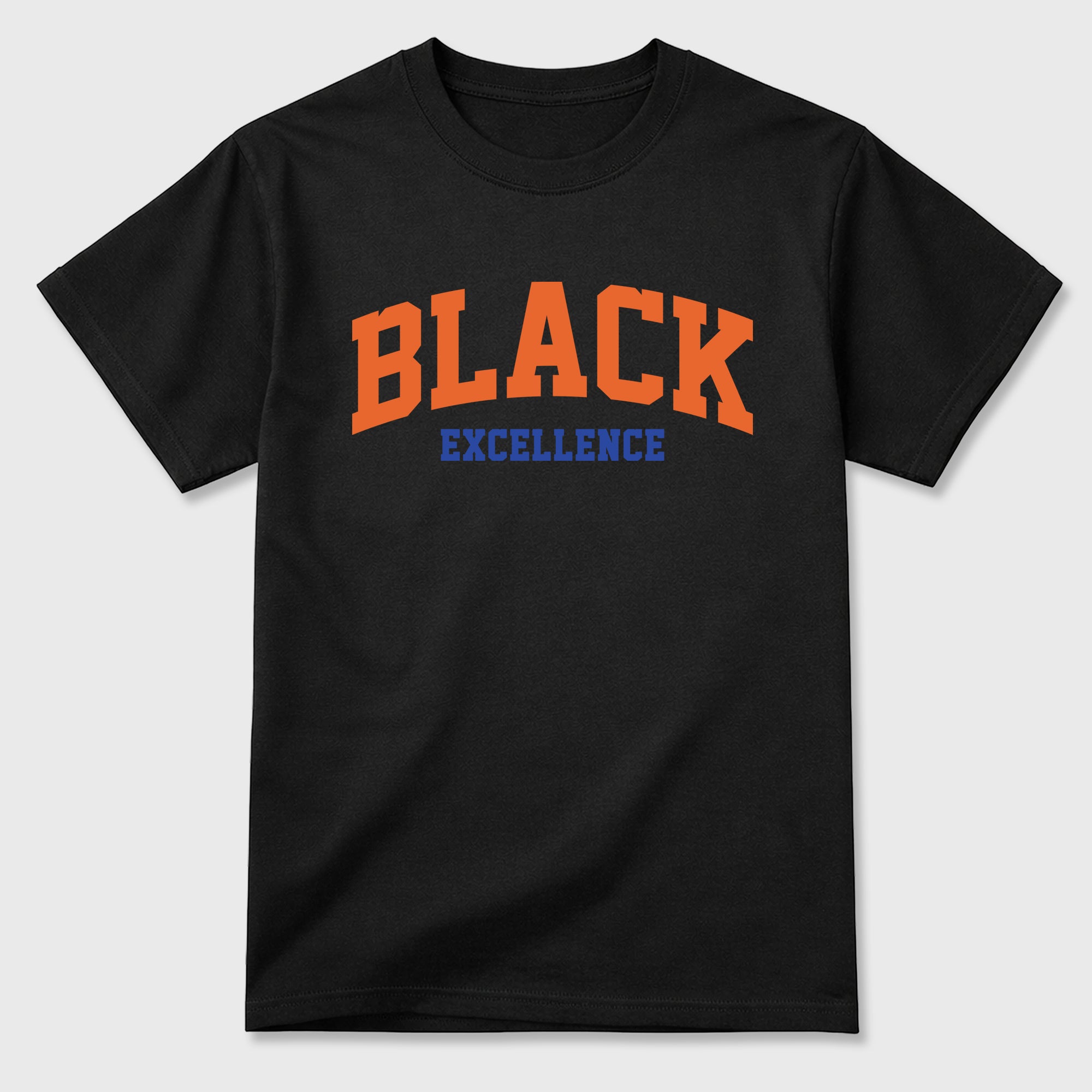 Varsity Black Excellence Graphic T-Shirt sneaker match tee designed for the Air Jordan 3 Knicks, featuring coordinated color options for a perfect streetwear match. Black 2 shirt.