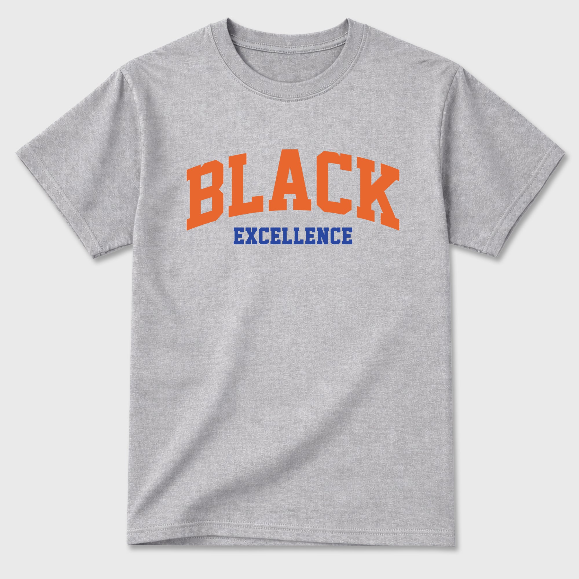 Varsity Black Excellence Graphic T-Shirt sneaker match tee designed for the Air Jordan 3 Knicks, featuring coordinated color options for a perfect streetwear match. Heather Grey 2 shirt.