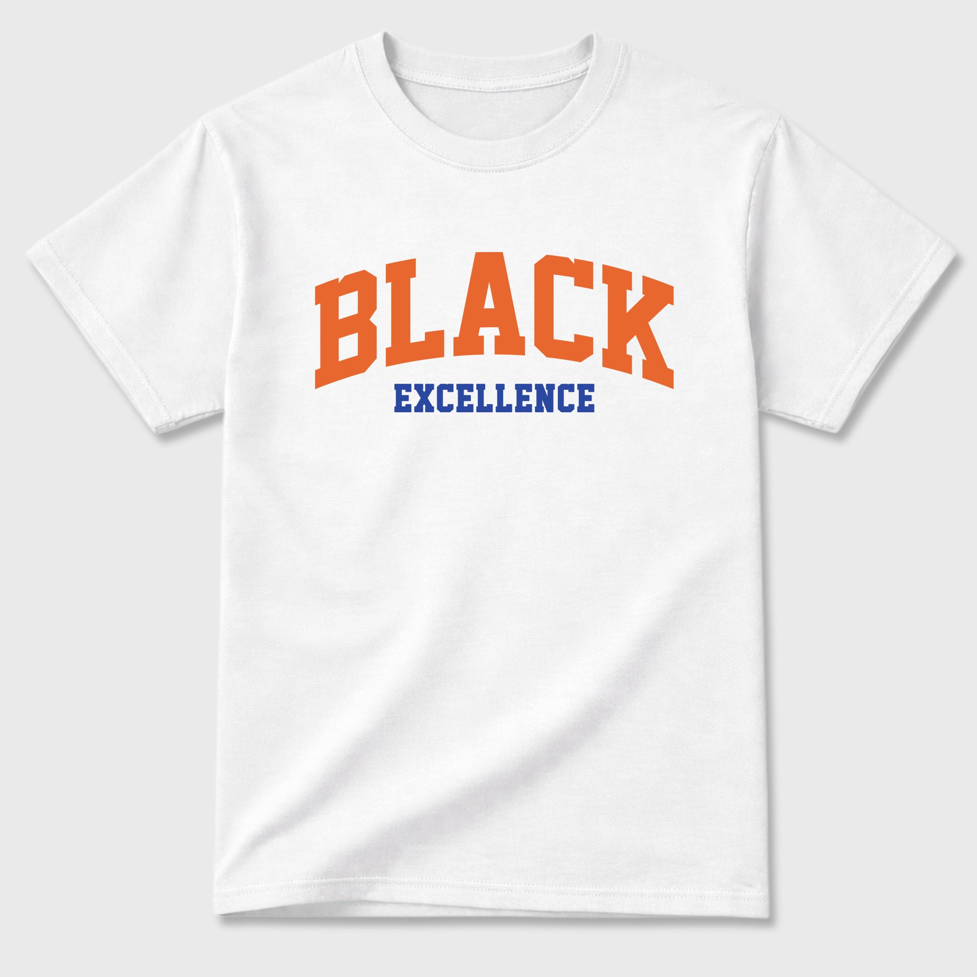 Varsity Black Excellence Graphic T-Shirt sneaker match tee designed for the Air Jordan 3 Knicks, featuring coordinated color options for a perfect streetwear match. White 2 shirt.