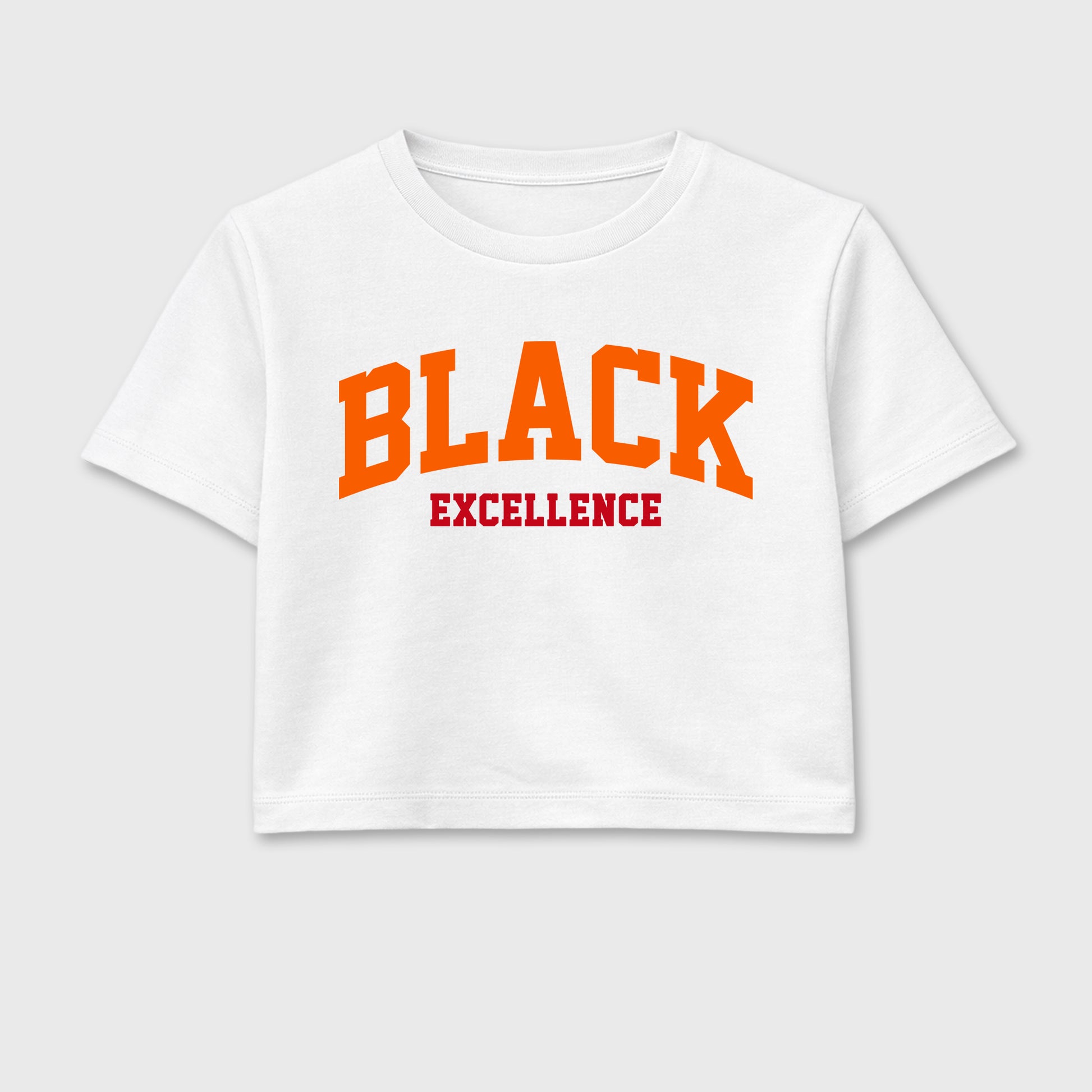 Sneaker match tees – Sneaker Tees To Match Air Jordan 3 Orange Citrus Shoes – Varsity Black Excellence Crop T-Shirt White 2