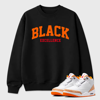Sneaker match tees – Sneaker Tees To Match Air Jordan 3 Orange Citrus Shoes – Varsity Black Excellence Tee Black 1