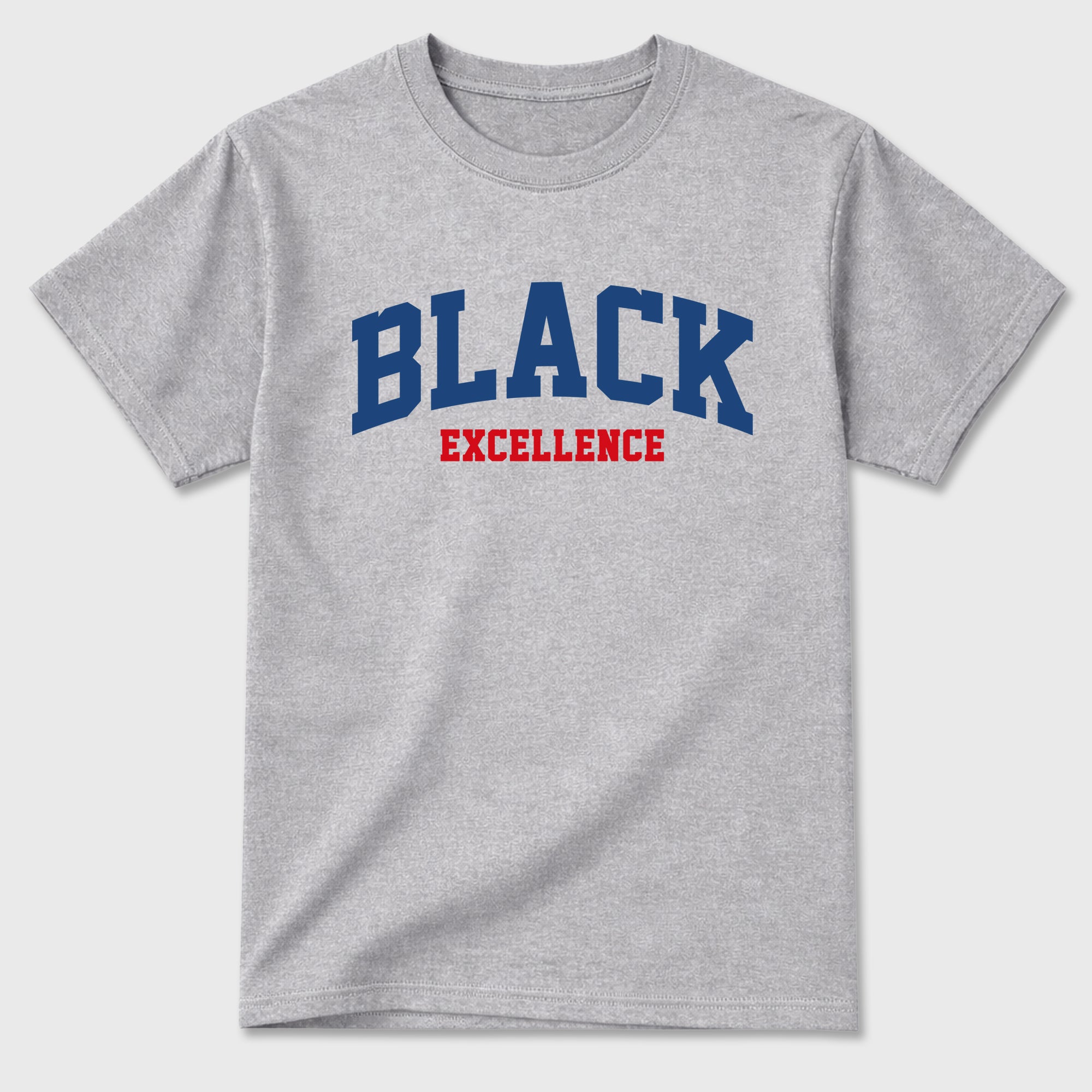 Varsity Black Excellence Graphic T-Shirt featuring original streetwear artwork designed to match the Air Jordan 3 True Blue. Heather Grey 2 Graphic T-Shirt.