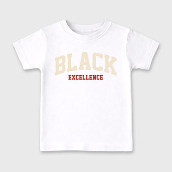 Sneaker match tees – Sneaker Tees To Match Air Jordan 4 Brick After Brick Shoes – Varsity Black Excellence Kids T-Shirt White 2