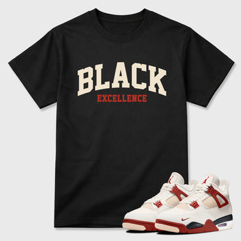 Sneaker match tees – Sneaker Tees To Match Air Jordan 4 Brick After Brick Shoes – Varsity Black Excellence Tee Black 1