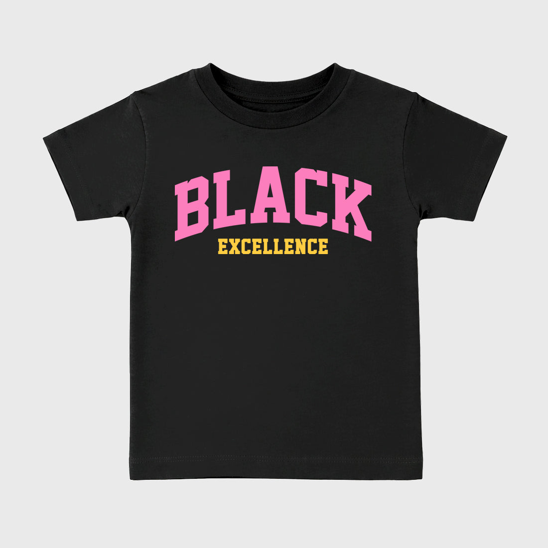 Varsity Black Excellence Baby & Kids Graphic T-Shirt featuring original artwork designed to match the Air Jordan 4 Comic. Black 2 Kids Graphic Tee.