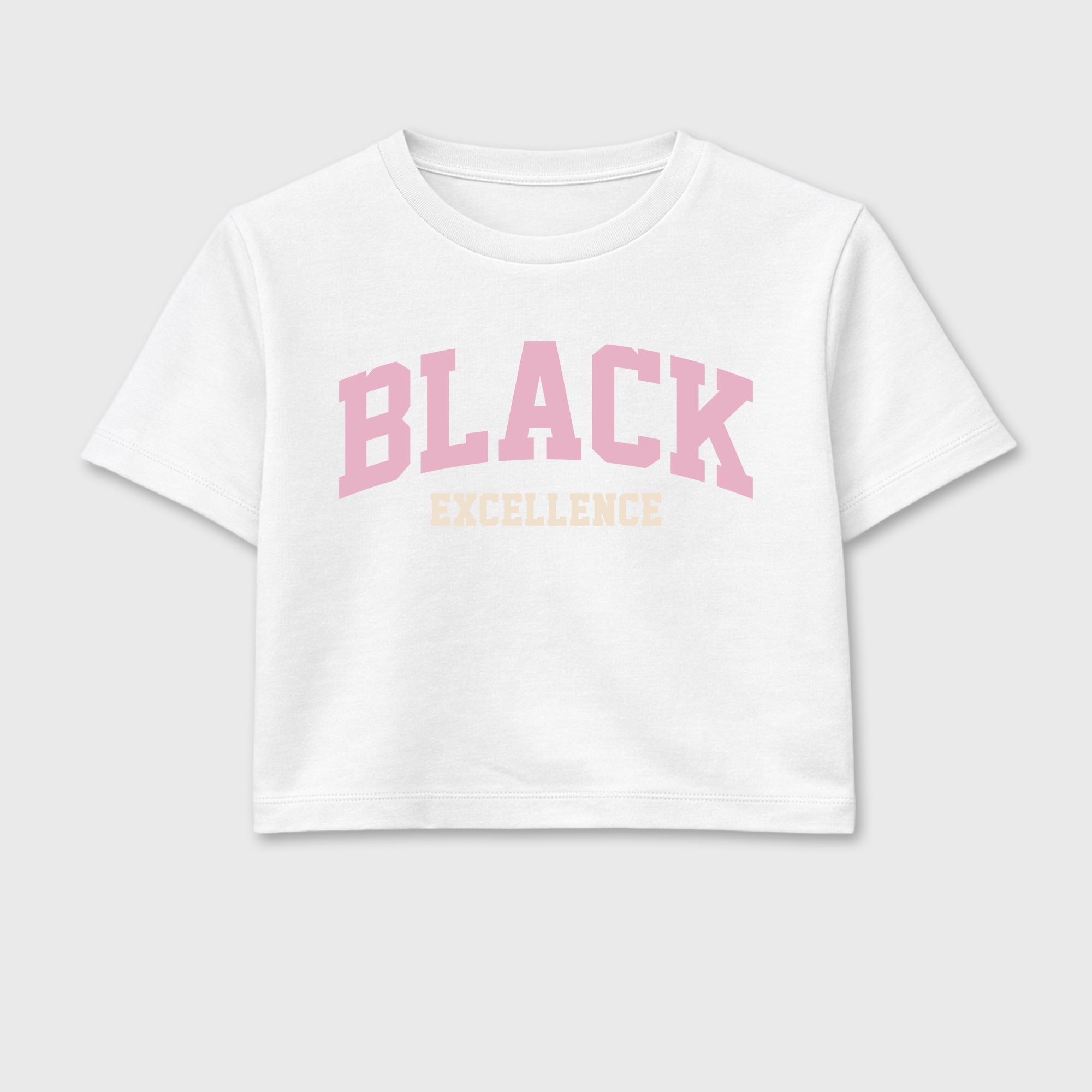 Sneaker match tees – Sneaker Tees To Match Air Jordan 4 Iced Carmine Shoes – Varsity Black Excellence Crop T-Shirt White 2