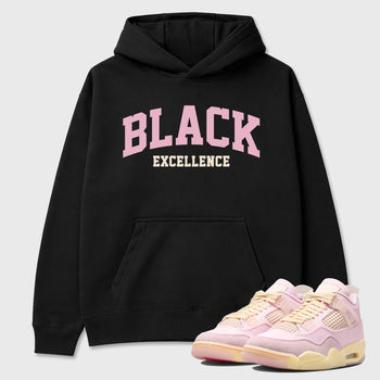 Sneaker match tees – Sneaker Tees To Match Air Jordan 4 Iced Carmine Shoes – Varsity Black Excellence Tee Black 1