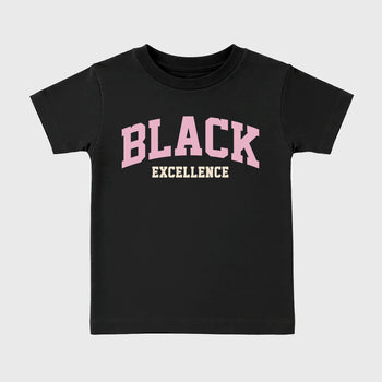 Sneaker match tees – Sneaker Tees To Match Air Jordan 4 Iced Carmine Shoes – Varsity Black Excellence Kids T-Shirt Black 2