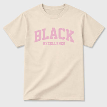 Sneaker match tees – Sneaker Tees To Match Air Jordan 4 Iced Carmine Shoes – Varsity Black Excellence Tee Natural 2