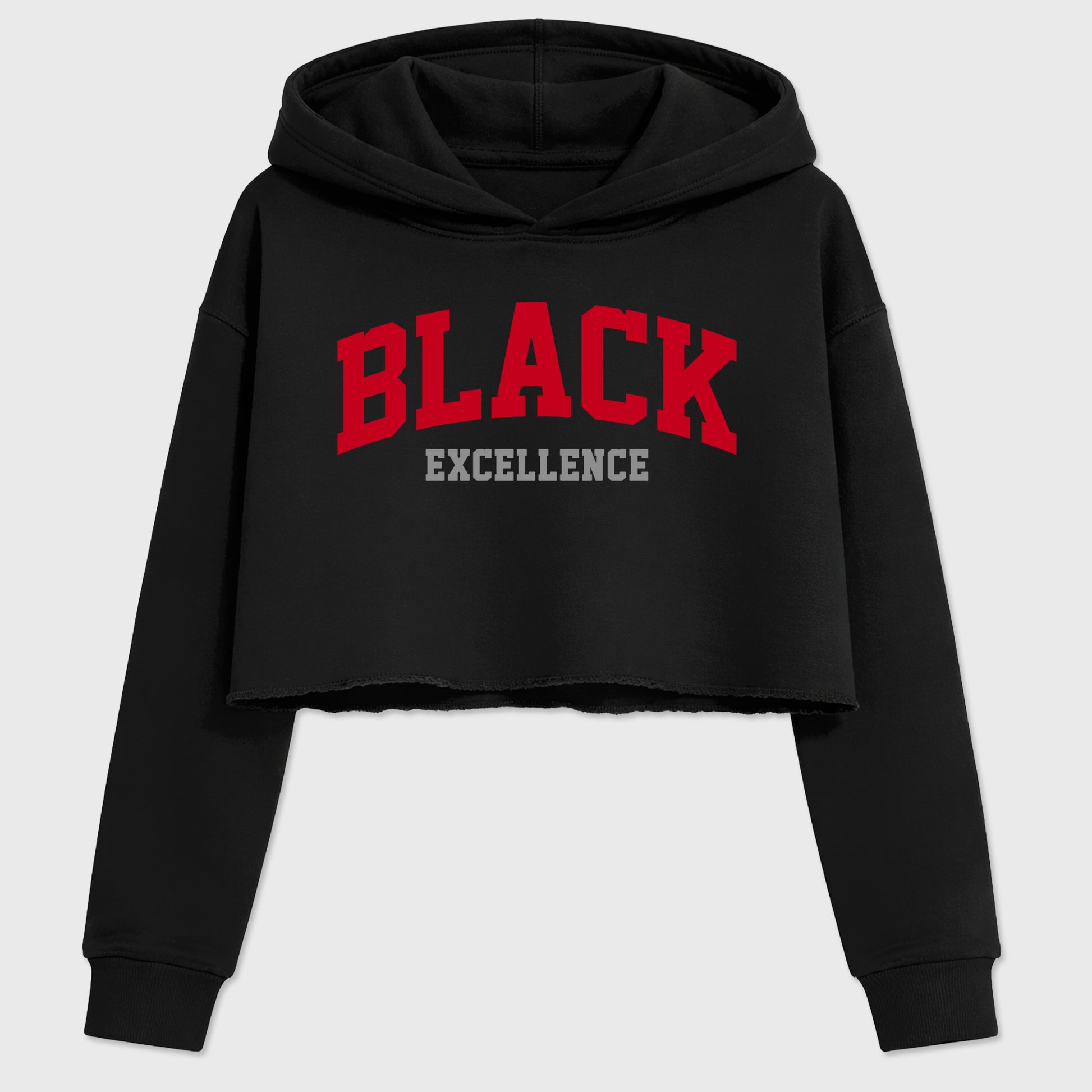 Varsity Black Excellence women’s crop tee designed to match the Air Jordan 4 Toro Bravo, featuring coordinated Black 2 options for a perfect streetwear vibe.