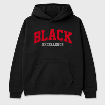 Varsity Black Excellence Graphic T-Shirt sneaker match tee designed for the Air Jordan 4 Toro Bravo, featuring coordinated color options for a perfect streetwear match. Black 2 shirt.