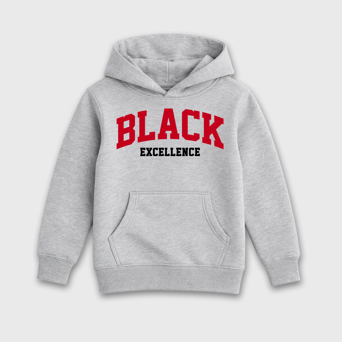 Varsity Black Excellence affordable baby and kids t-shirt designed to match the Air Jordan 4 Toro Bravo, featuring coordinated Heather Grey 2 options for the perfect little sneakerhead streetwear look.