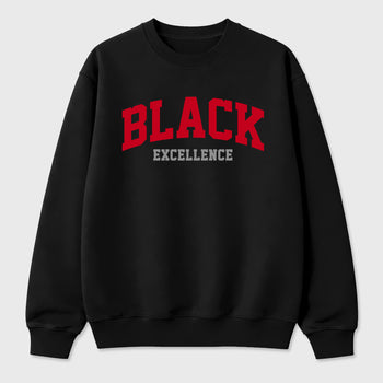 Varsity Black Excellence Graphic T-Shirt sneaker match tee designed for the Air Jordan 4 Toro Bravo, featuring coordinated color options for a perfect streetwear match. Black 2 shirt.