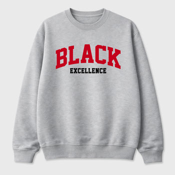 Varsity Black Excellence Graphic T-Shirt sneaker match tee designed for the Air Jordan 4 Toro Bravo, featuring coordinated color options for a perfect streetwear match. Heather Grey 2 shirt.