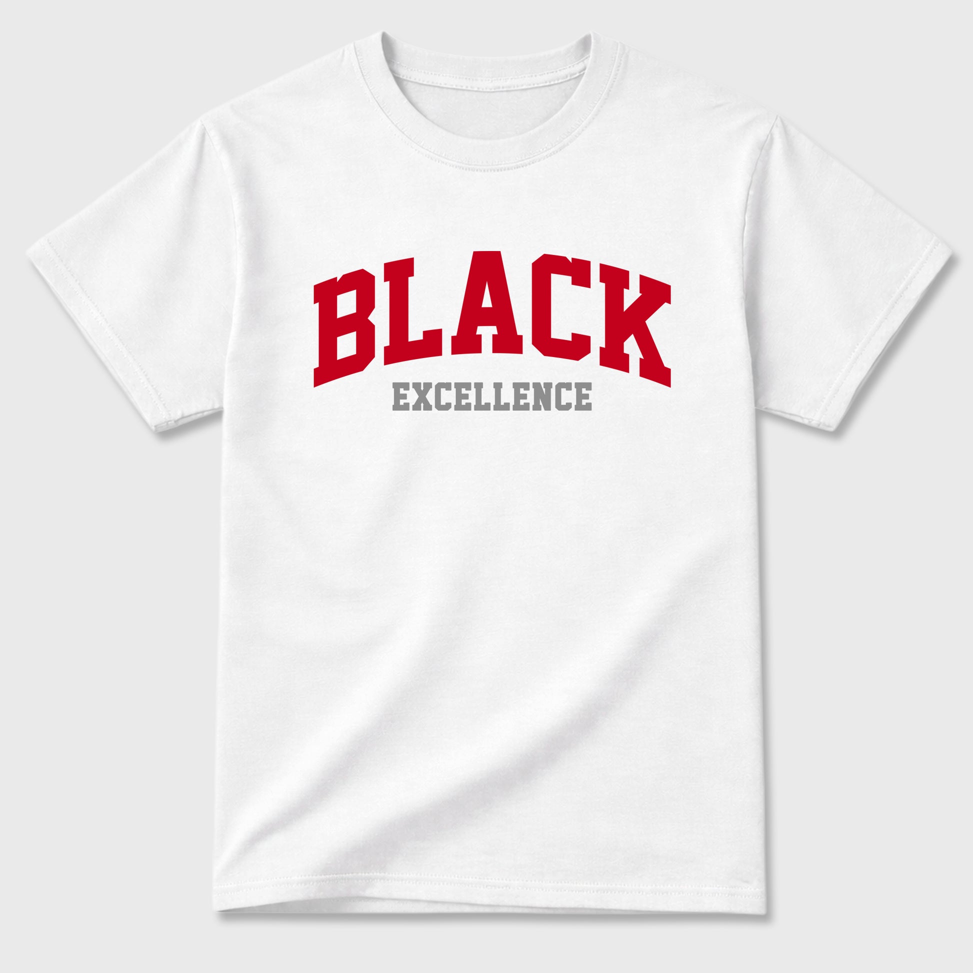 Varsity Black Excellence Graphic T-Shirt sneaker match tee designed for the Air Jordan 4 Toro Bravo, featuring coordinated color options for a perfect streetwear match. White 2 shirt.