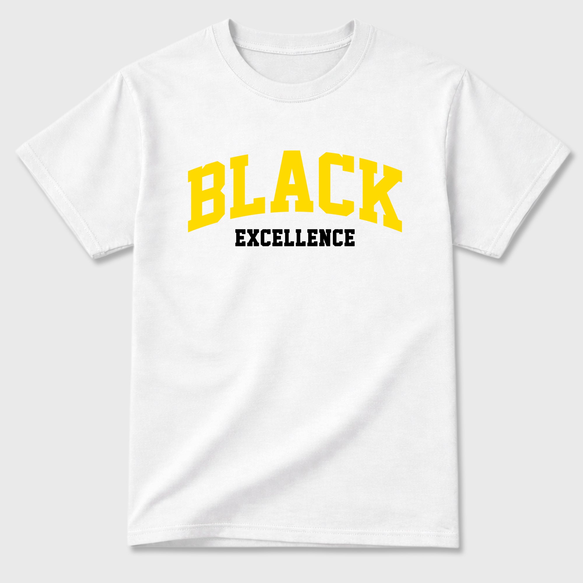 Varsity Black Excellence Graphic T-Shirt featuring original streetwear artwork designed to match the Air Jordan 4 Tour Yellow. White 2 Graphic T-Shirt.