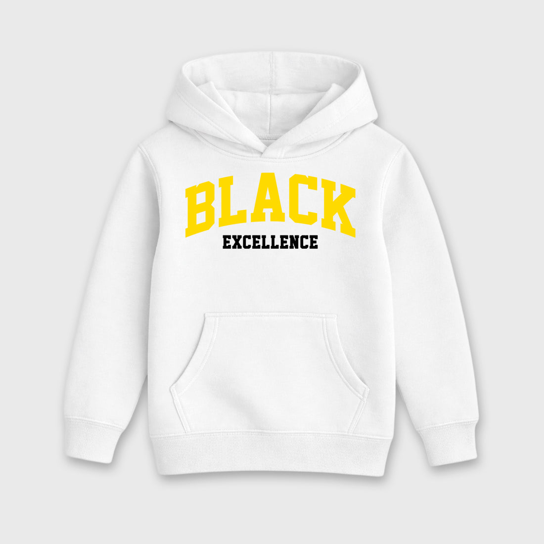 Varsity Black Excellence Baby & Kids Graphic Hoodie featuring original artwork designed to match the Air Jordan 4 Tour Yellow. White 2 Kids Graphic Sweater.