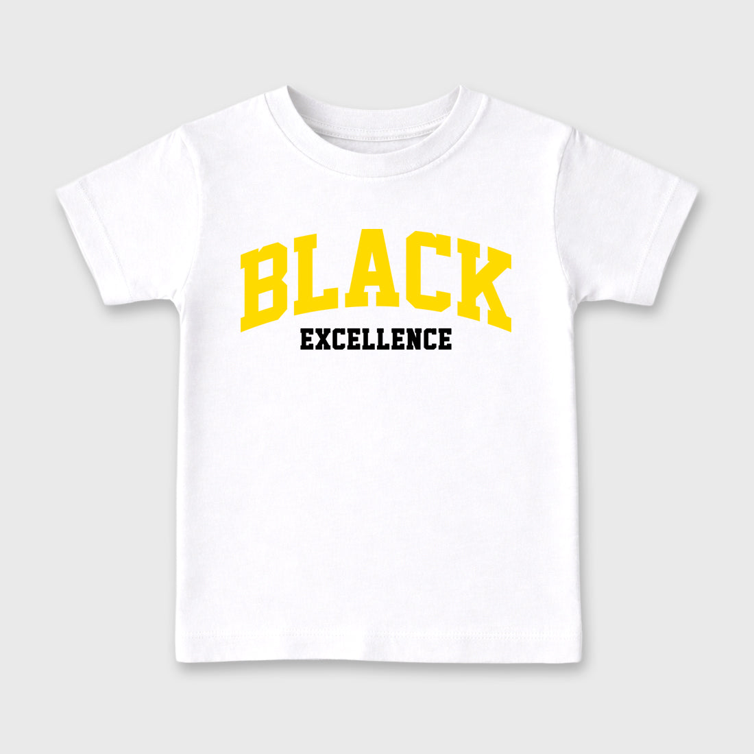 Varsity Black Excellence Baby & Kids Graphic T-Shirt featuring original artwork designed to match the Air Jordan 4 Tour Yellow. White 2 Kids Graphic Tee.