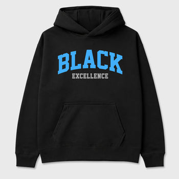 Varsity Black Excellence Graphic T-Shirt sneaker match tee designed for the Air Jordan 5 Black University Blue, featuring coordinated color options for a perfect streetwear match. Black 2 shirt.