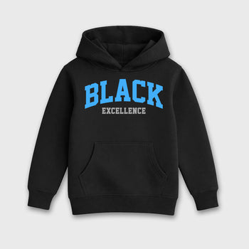 Varsity Black Excellence affordable baby and kids t-shirt designed to match the Air Jordan 5 Black University Blue, featuring coordinated Black 2 options for the perfect little sneakerhead streetwear look.