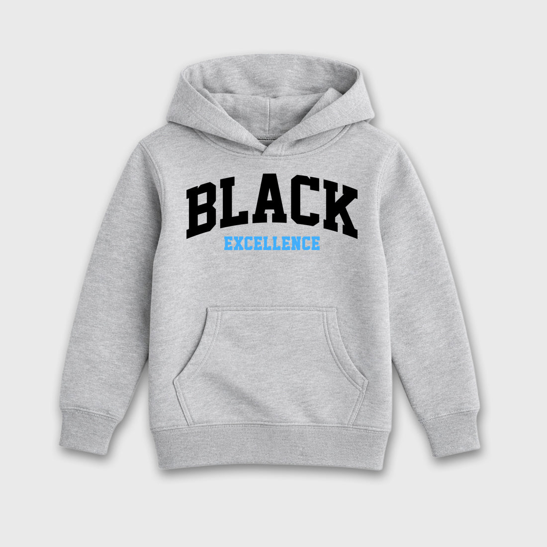 Varsity Black Excellence affordable baby and kids t-shirt designed to match the Air Jordan 5 Black University Blue, featuring coordinated Heather Grey 2 options for the perfect little sneakerhead streetwear look.