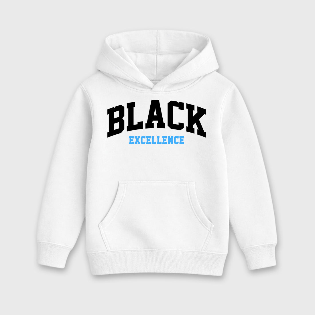 Varsity Black Excellence affordable baby and kids t-shirt designed to match the Air Jordan 5 Black University Blue, featuring coordinated White 2 options for the perfect little sneakerhead streetwear look.