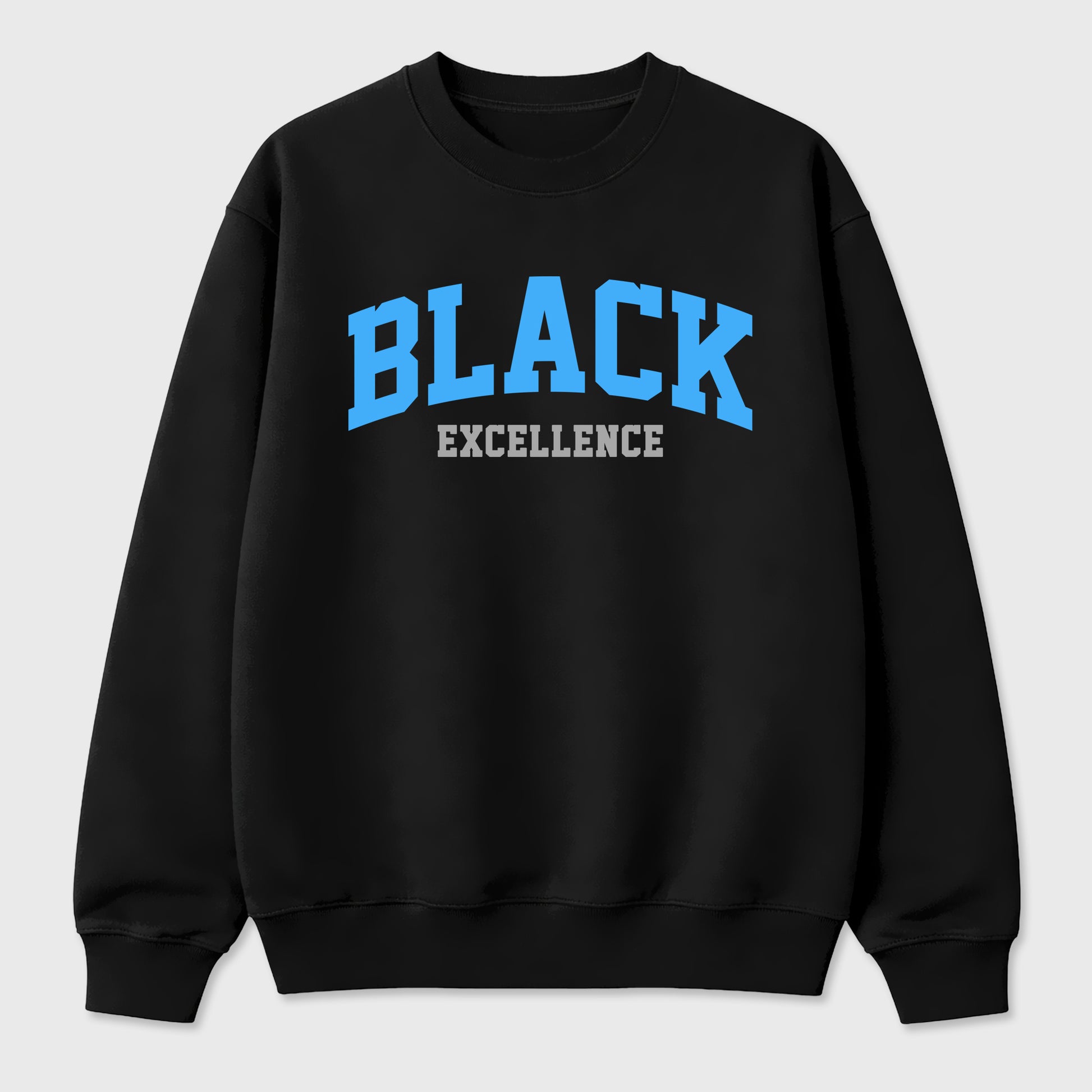 Varsity Black Excellence Graphic T-Shirt sneaker match tee designed for the Air Jordan 5 Black University Blue, featuring coordinated color options for a perfect streetwear match. Black 2 shirt.